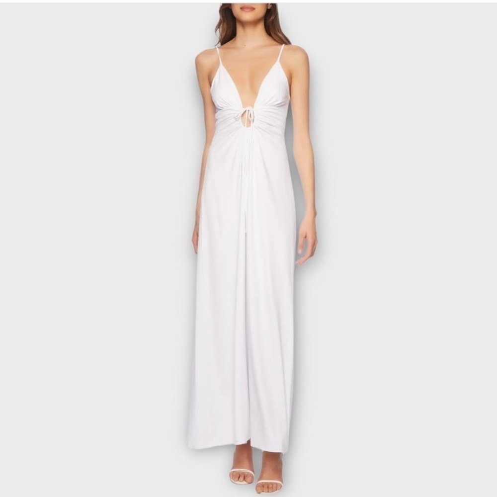 Susana Monaco White Maxi Dress with Front Knot